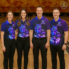 Load image into Gallery viewer, Neon Raccoon Bowling Shirt for Men Custom Bowling Team Jersey Polo &amp; 1/4-Zip Bowling Outfit QZT848