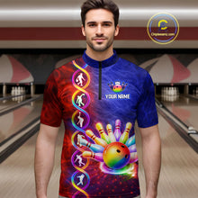 Load image into Gallery viewer, Personalized DNA Bowling Shirt for Men Bowling Team League Polo &amp; 1/4-Zip Bowling Gift QZT854