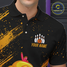 Load image into Gallery viewer, Funny Yellow Chicken Bowling Shirt Custom Polo &amp; 1/4-Zip Bowling League Jersey for Men QZT856