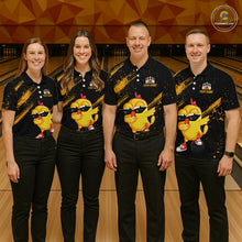 Load image into Gallery viewer, Funny Yellow Chicken Bowling Shirt Custom Polo &amp; 1/4-Zip Bowling League Jersey for Men QZT856