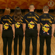 Load image into Gallery viewer, Funny Yellow Chicken Bowling Shirt Custom Polo &amp; 1/4-Zip Bowling League Jersey for Men QZT856