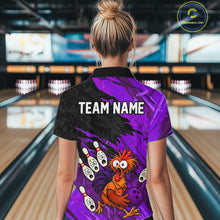 Load image into Gallery viewer, Custom Purple Chicken Bowling Team Jersey Funny Bowling Shirt for Women Polo &amp; Quarter-Zip QZT1139
