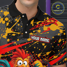 Load image into Gallery viewer, Custom Red Chicken Bowling Team Shirt Funny Bowling Jersey for Men Polo &amp; Quarter-Zip QZT1140