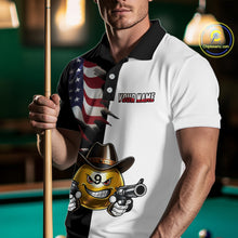 Load image into Gallery viewer, Custom American Flag Funny 8 Ball Pool Billiard Shirts for Men Billiard League Jersey Polo &amp; 1/4 Zip BHT1