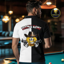 Load image into Gallery viewer, Custom American Flag Funny 8 Ball Pool Billiard Shirts for Men Billiard League Jersey Polo &amp; 1/4 Zip BHT1
