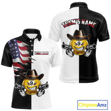 Load image into Gallery viewer, Custom American Flag Funny 8 Ball Pool Billiard Shirts for Men Billiard League Jersey Polo &amp; 1/4 Zip BHT1