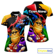 Load image into Gallery viewer, Colorful polo shirt with cartoon potato design and 'Team Name' text on a white background