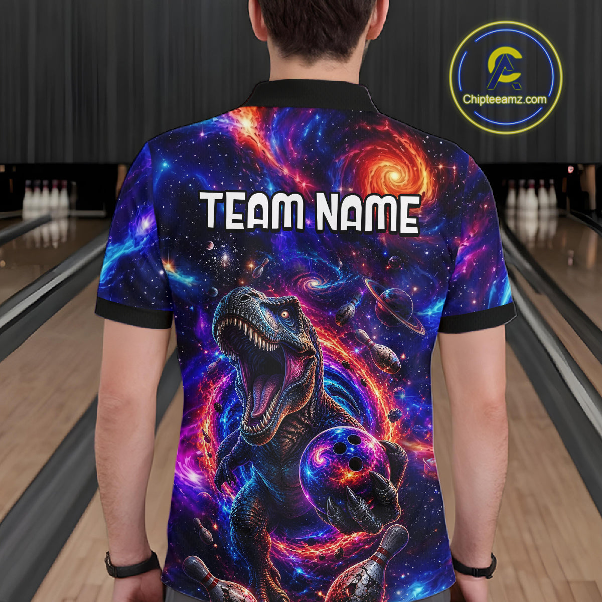 Galaxy Funny Bowling Shirt for Men Custom Bowling League Jersey Polo & Quartr-Zip QZT1022