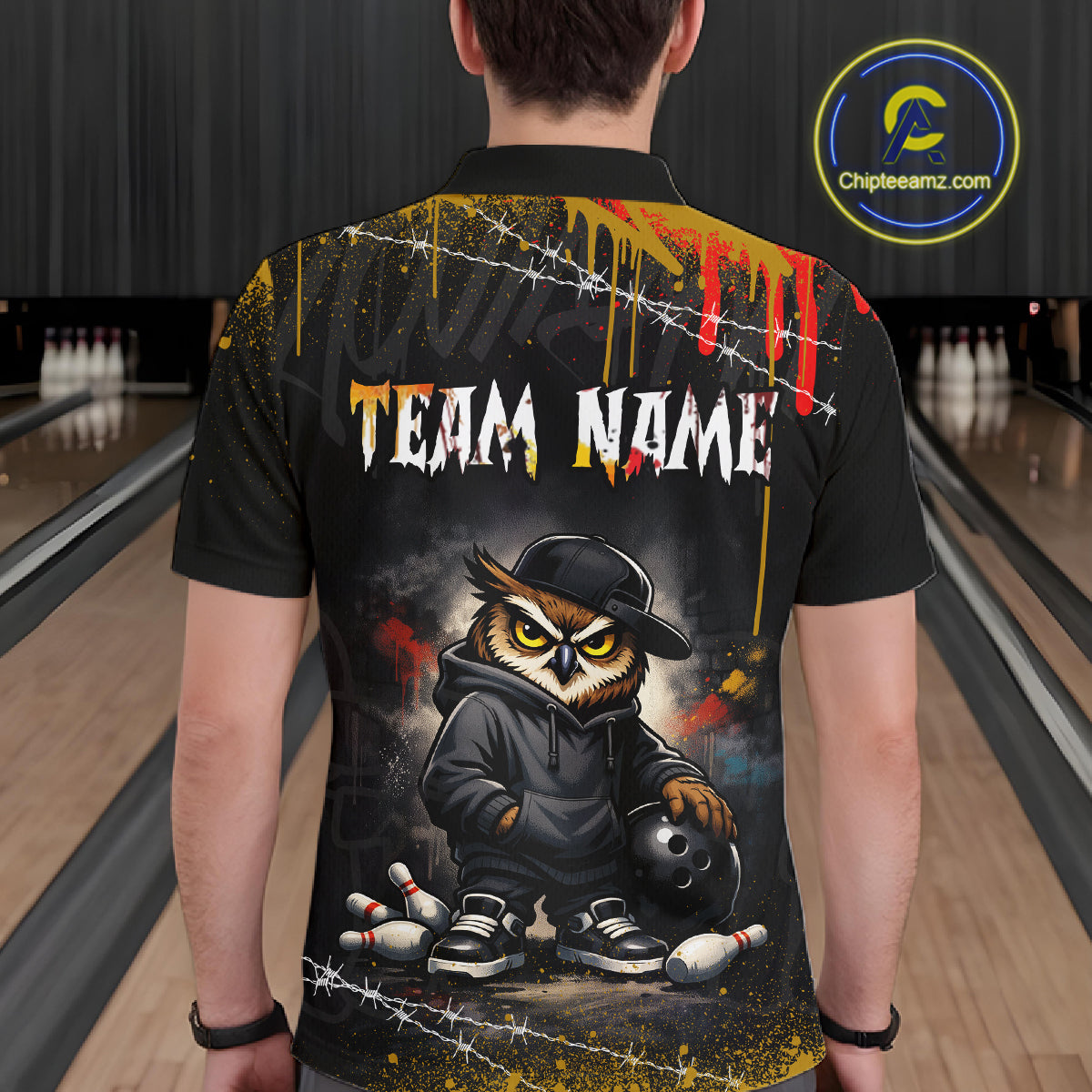 Personalized Owl Bowling Jersey Bowling Team Shirt Polo & 1/4-Zip Bowling Outfit for Men QZT865