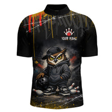 Load image into Gallery viewer, Personalized Owl Bowling Jersey Bowling Team Shirt Polo &amp; 1/4-Zip Bowling Outfit for Men QZT865