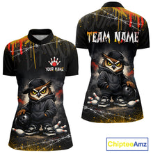 Load image into Gallery viewer, Personalized Owl Bowling Jersey Bowling Team Shirt Polo &amp; 1/4-Zip Bowling Outfit for Women QZT865