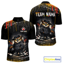 Load image into Gallery viewer, Personalized Owl Bowling Jersey Bowling Team Shirt Polo &amp; 1/4-Zip Bowling Outfit for Men QZT865