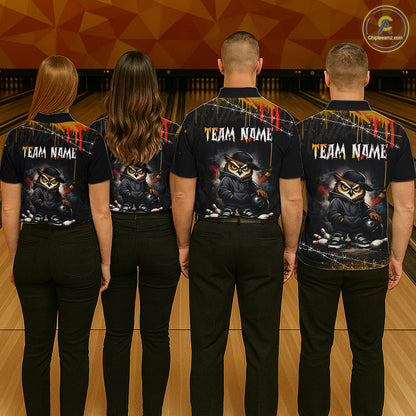 Personalized Owl Bowling Jersey Bowling Team Shirt Polo & 1/4-Zip Bowling Outfit for Men QZT865