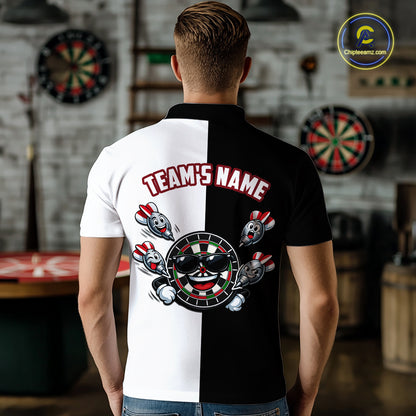 Custom Funny Dartboard Shirt for Men American Dart Shirt for Team Polo & 1/4-Zip Dart League DHT5