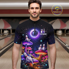 Load image into Gallery viewer, Mystic Bowling Night Garden Custom Bowling Team Shirt for Men Bowling Jersey Polo &amp; Quarter-Zip QZT990
