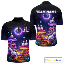 Load image into Gallery viewer, Mystic Bowling Night Garden Custom Bowling Team Shirt for Men Bowling Jersey Polo &amp; Quarter-Zip QZT990