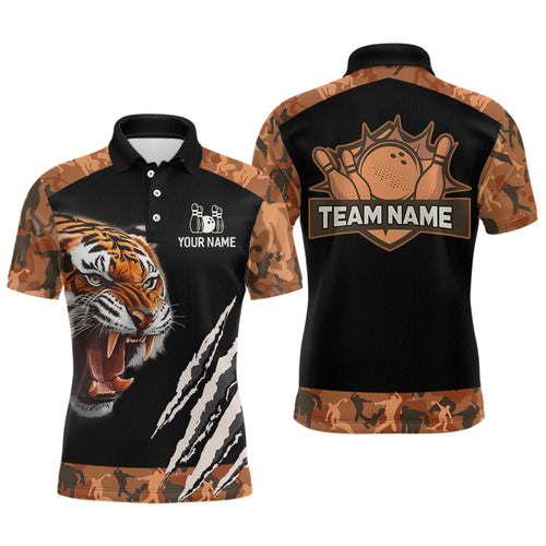 Tiger Bowling Shirt Custom Bowling Team Jersey for Men Bowling Outfit Polo & 1/4-Zip QZT772