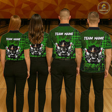 Load image into Gallery viewer, Custom Green Funny Cowboy Gun Bowling Shirt for Men Bowling Team Jersey Bowling Polo &amp; Quarter-Zip QZT915