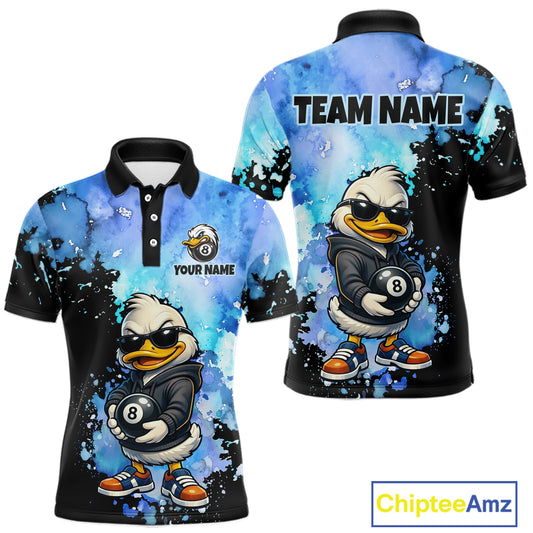 Custom Funny Duck Billiard Shirt for Men 8 Ball Billiard Team Jersey Pool Shirt Unisex BHT21
