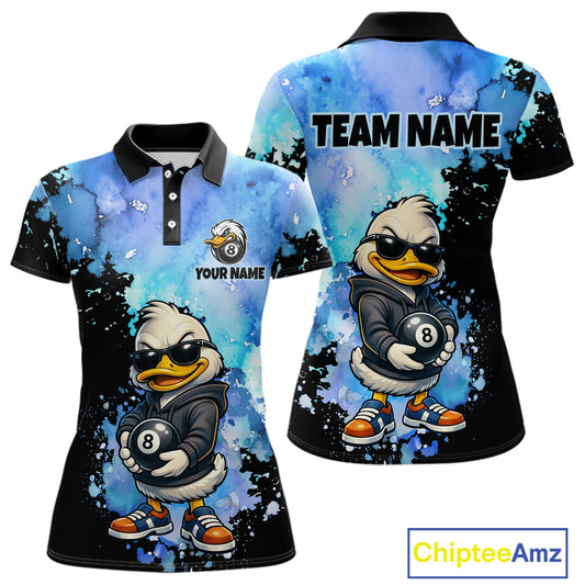Custom Funny Duck Billiard Shirt for Women 8 Ball Billiard Team Jersey Pool Shirt Unisex BHT21
