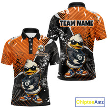 Load image into Gallery viewer, Personalized Orange Funny Duck Billiard Team Shirt for Men 8 Ball Billiard Jersey Pool Shirt Unisex BHT22