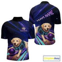 Load image into Gallery viewer, Neon Funny Labrador Retriever Bowling Shirt for Men Custom Bowling Team Jersey Polo &amp; 1/4-Zip QZT992