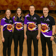 Load image into Gallery viewer, Personalized Purple Flame Demon Hand Bowling Shirt for Women Bowling Outfit Polo &amp; Quarter-Zip Bowling Jersey QZT867