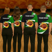 Load image into Gallery viewer, Personalized Green Flame Demon Hand Bowling Shirt for Women Bowling Outfit Polo &amp; Quarter-Zip Bowling Jersey QZT867