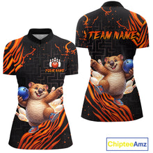 Load image into Gallery viewer, Orange Funny Wombat Bowling Shirt for Women Custom Bowling Jersey Polo &amp; Quarter-Zip Bowling Outfit  QZT923