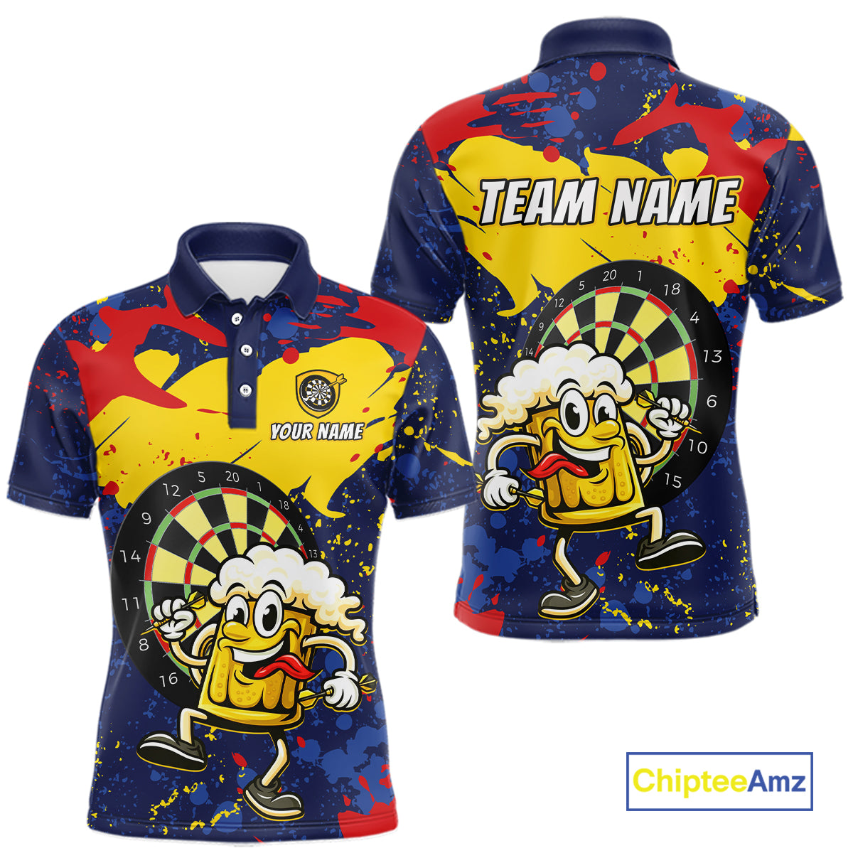 Funny Beer Dartboard Shirt for Men Custom Dart Team Jersey Polo & Quarter-Zip DHT39
