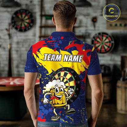 Funny Beer Dartboard Shirt for Men Custom Dart Team Jersey Polo & Quarter-Zip DHT39