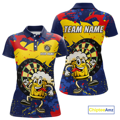 Funny Beer Dartboard Shirt for Women Custom Dart Team Jersey Polo & Quarter-Zip DHT39