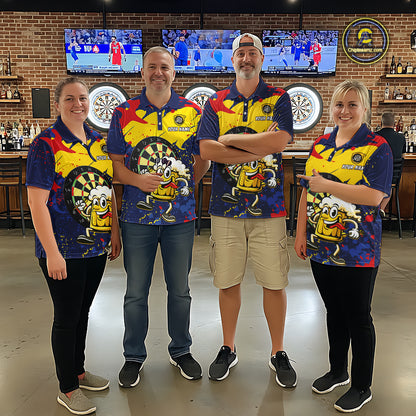 Funny Beer Dartboard Shirt for Men Custom Dart Team Jersey Polo & Quarter-Zip DHT39