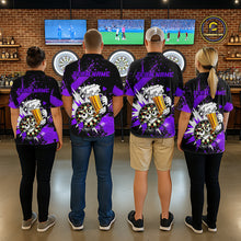 Load image into Gallery viewer, Funny Purple Beer Dartboard Team Shirt for Men Custom Dart Jersey Polo &amp; Quarter-Zip Dart Outfit DHT40