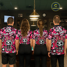 Load image into Gallery viewer, Custom Pink Skull Bunny Billiard Shirt for Men Gothic Billiard Team Jersey Polo &amp; Quarter-Zip BHT30