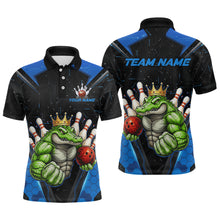 Load image into Gallery viewer, Custom Funny Blue Crocodile Bowling Shirt Alligator Bowling Jersey for Men Polo &amp; 1/4 Zip QZT823