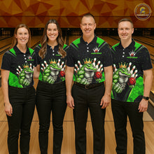 Load image into Gallery viewer, Custom Funny Green Crocodile Bowling Shirt Alligator Bowling Jersey for Men Polo &amp; 1/4 Zip QZT823