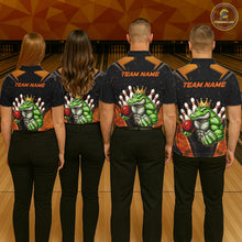 Load image into Gallery viewer, Custom Funny Orange Crocodile Bowling Shirt Alligator Bowling Jersey for Men Polo &amp; 1/4 Zip QZT823