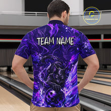 Load image into Gallery viewer, Custom Purple Cat Bowling Team Shirt Bowling Jersey League for Men  Polo &amp; Quarter-Zip QZT1053