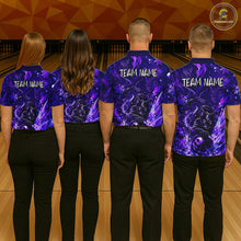 Load image into Gallery viewer, Custom Purple Cat Bowling Team Shirt Bowling Jersey League for Men  Polo &amp; Quarter-Zip QZT1053