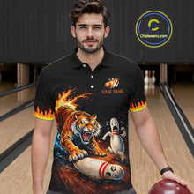 Load image into Gallery viewer, Personalized Tiger Bowling Shirt Orange Funny Bowling Team League Jersey for Men QZT832