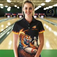 Load image into Gallery viewer, Personalized Tiger Bowling Shirt Orange Funny Bowling Team League Jersey for Women QZT832