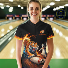 Load image into Gallery viewer, Personalized Tiger Bowling Shirt Orange Funny Bowling Team League Jersey for Women QZT832