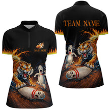 Load image into Gallery viewer, Personalized Tiger Bowling Shirt Orange Funny Bowling Team League Jersey for Women QZT832