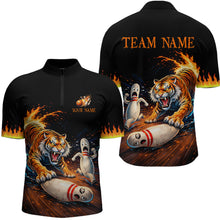 Load image into Gallery viewer, Personalized Tiger Bowling Shirt Orange Funny Bowling Team League Jersey for Men QZT832