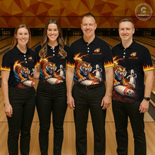 Load image into Gallery viewer, Personalized Tiger Bowling Shirt Orange Funny Bowling Team League Jersey for Women QZT832