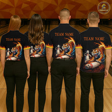 Load image into Gallery viewer, Personalized Tiger Bowling Shirt Orange Funny Bowling Team League Jersey for Women QZT832
