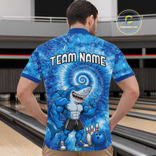 Load image into Gallery viewer, Custom Tie Dye Shark Bowling Shirt for Men Funny Bowling Team Jersey Polo &amp; 1/4 Zip QZT1004