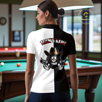 Custom American Flag Funny 8 Ball Billiard Shirts for Women Billiard League Jersey Pool Shirts BHT11