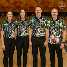 Load image into Gallery viewer, Funny Husky Bowling Shirt for Men Custom Bowling Team Jersey Bowling Outfit Polo &amp; Quarter-Zip QZT971